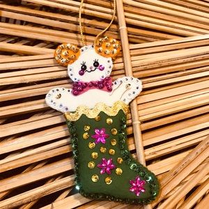Vintage Mouse Stocking Felt Ornament